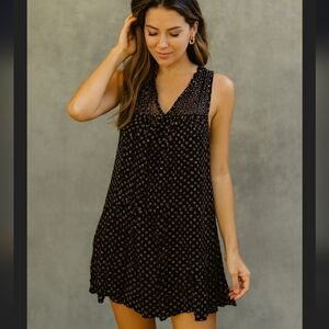 Urban outfitters Ecote black dress , tan print med